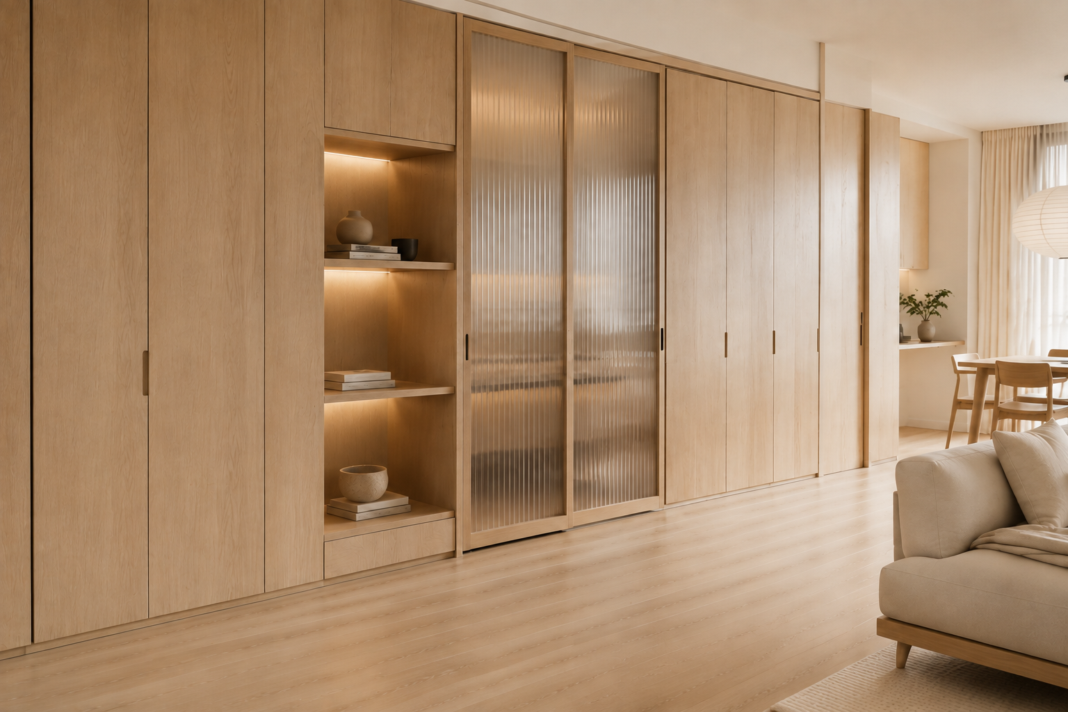 Mueble de almacenamiento integrado del Apartamento Sereno