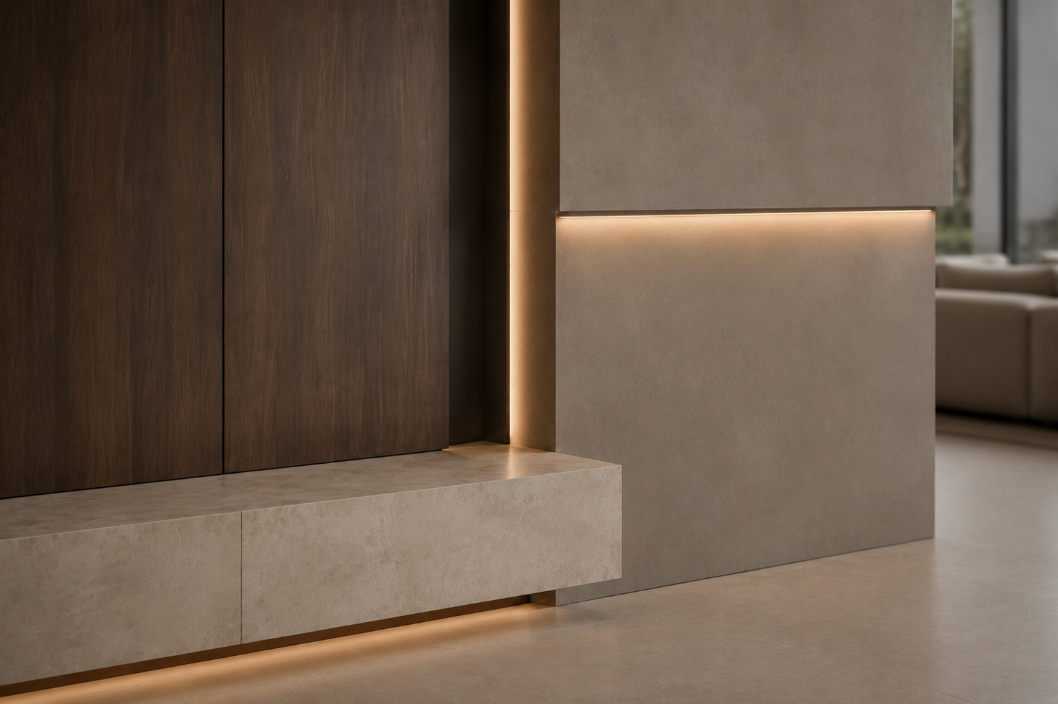 Dormitorio contemporáneo del proyecto Líneas Limpias